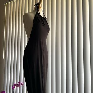 Elegant Black Halter Dress